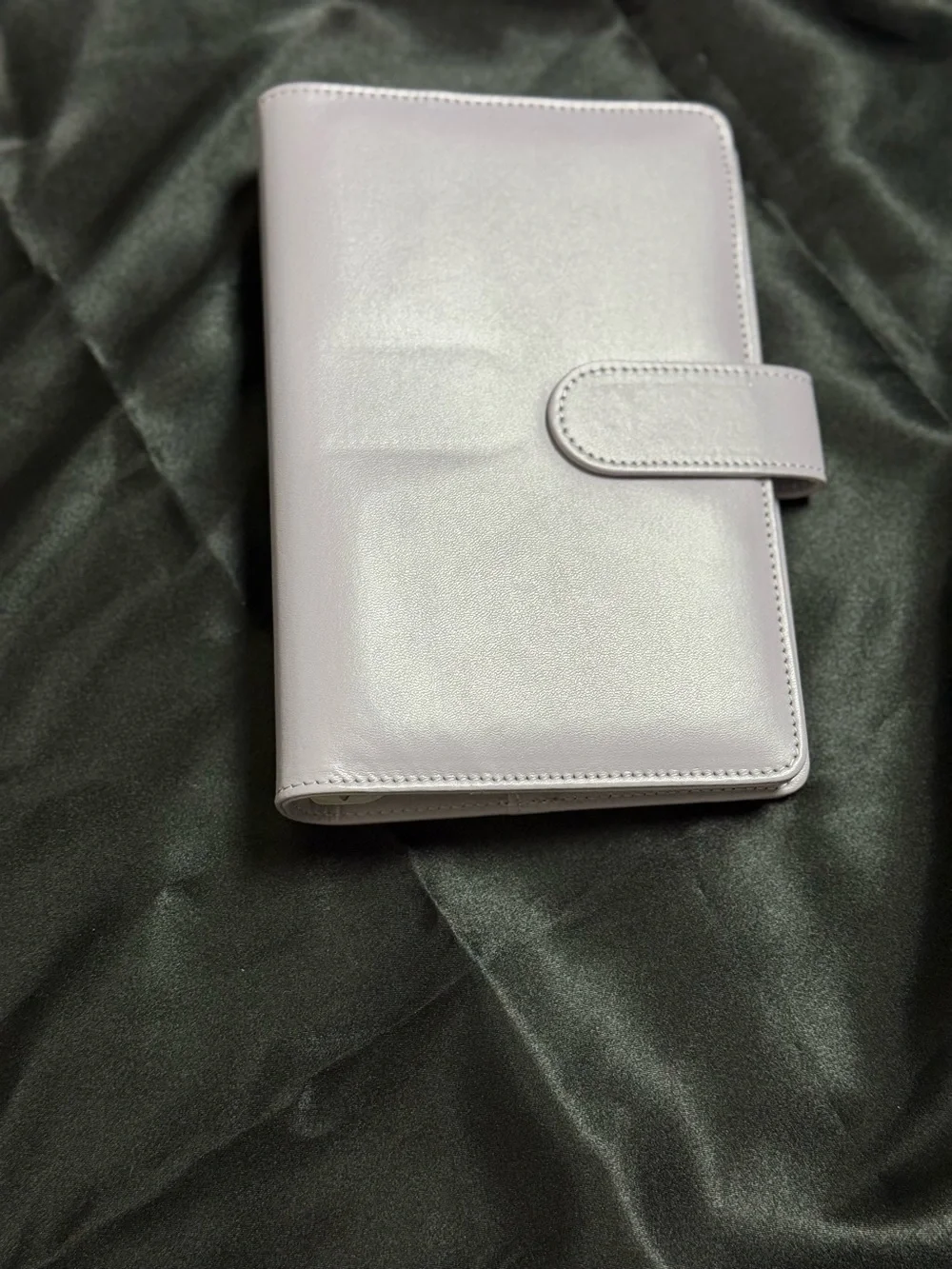 Light Lilac Leather Planner with Snap Closure/ Budget Binder A6